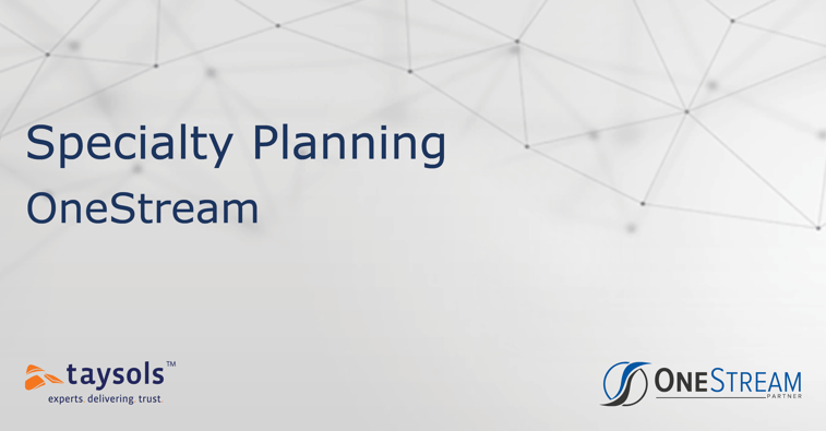 OneStream Specialty Planning