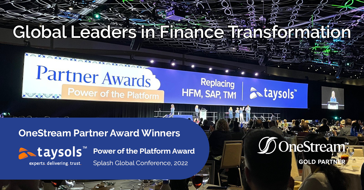Taysols wins OneStream Power of the Platform award
